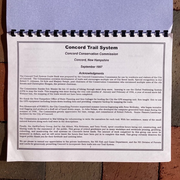 1997 Concord Trail System Map New Hampshire NH Map Contoocook New England Hiking - Picture 5 of 7